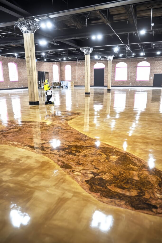 Polished concrete flooring services in Richmond VA commercial buildings